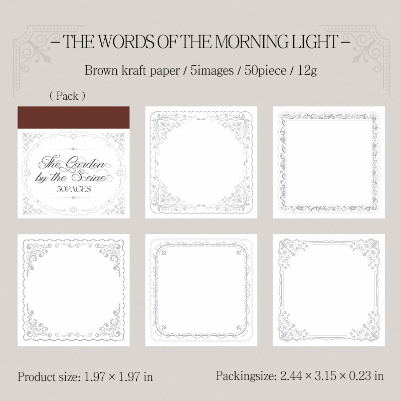 Memo Pad - The Garden By The Seine Series Vintage Flower Border Landscape 
