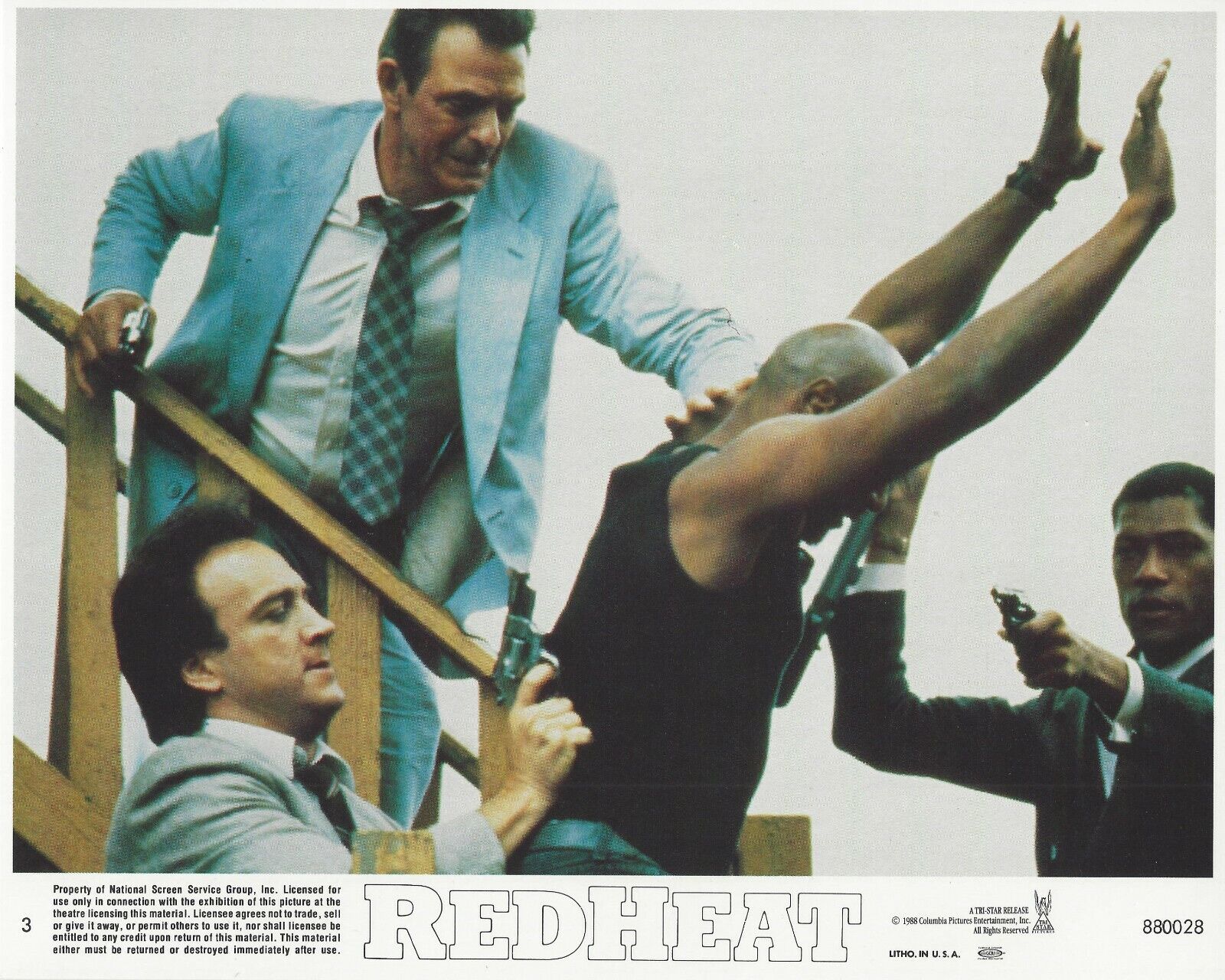 Red Heat Original 8x10 Lobby Card Poster Photo Poster painting 1988 #3 Schwarzenegger Belushi