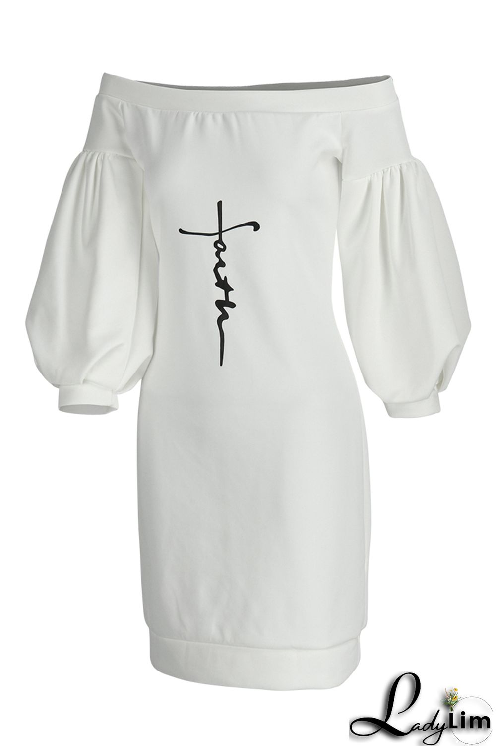 Red Fashion Casual Print Backless Off the Shoulder Dresses