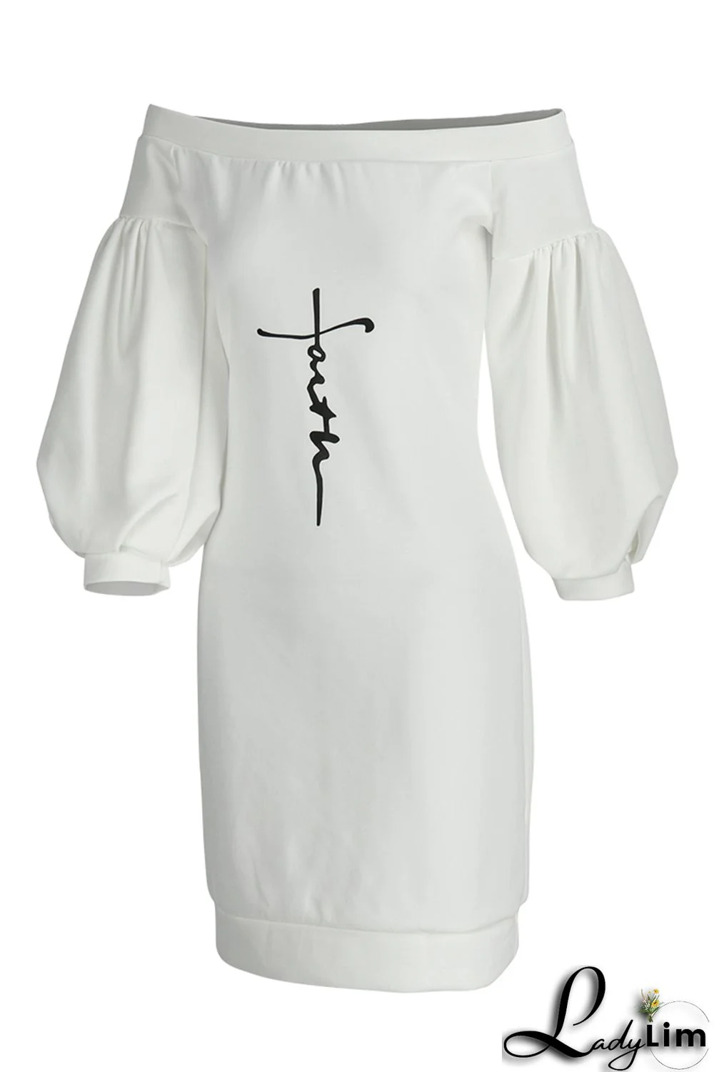 Red Fashion Casual Print Backless Off the Shoulder Dresses