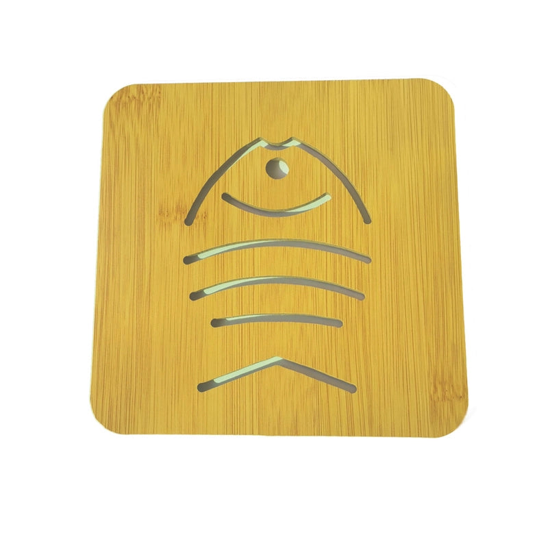 Home Wooden Cartoon Heat Insulation Mat Dining Table Mat Non-slip Pot Mat Creative Cute Cushion Tea Mat Bowl Mat Coaster