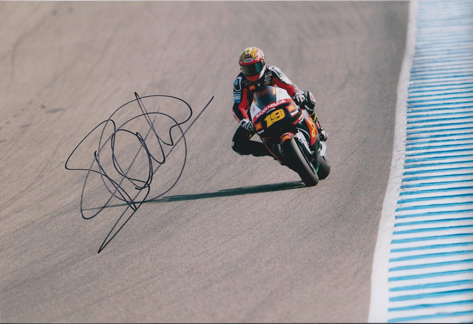 Alvaro BAUTISTA Signed 12x8 Photo Poster painting HONDA Spanish Autograph AFTAL COA MOTO GP