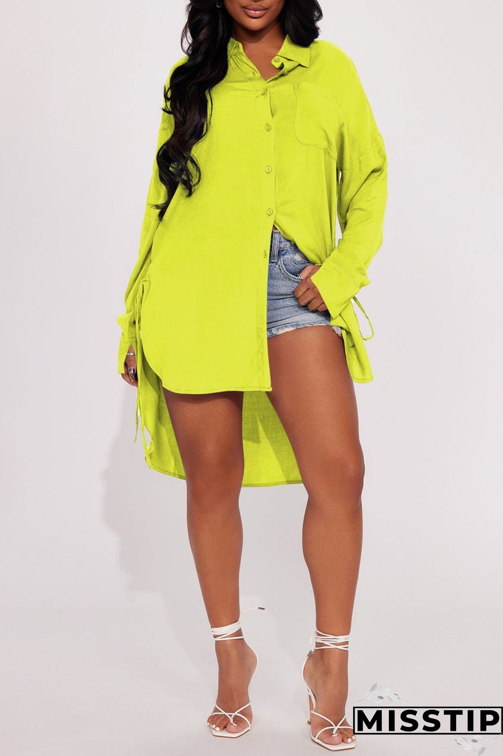 Pink Casual Solid Patchwork Shirt Collar Tops