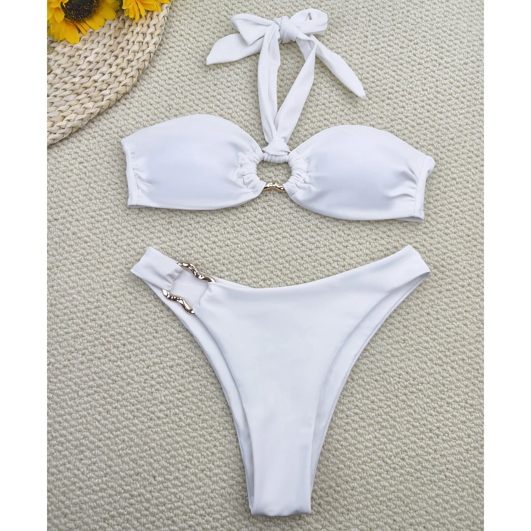 Uveng 2025 New Sexy Split Bikini Set With Low-Waisted Bikini Swimsuit