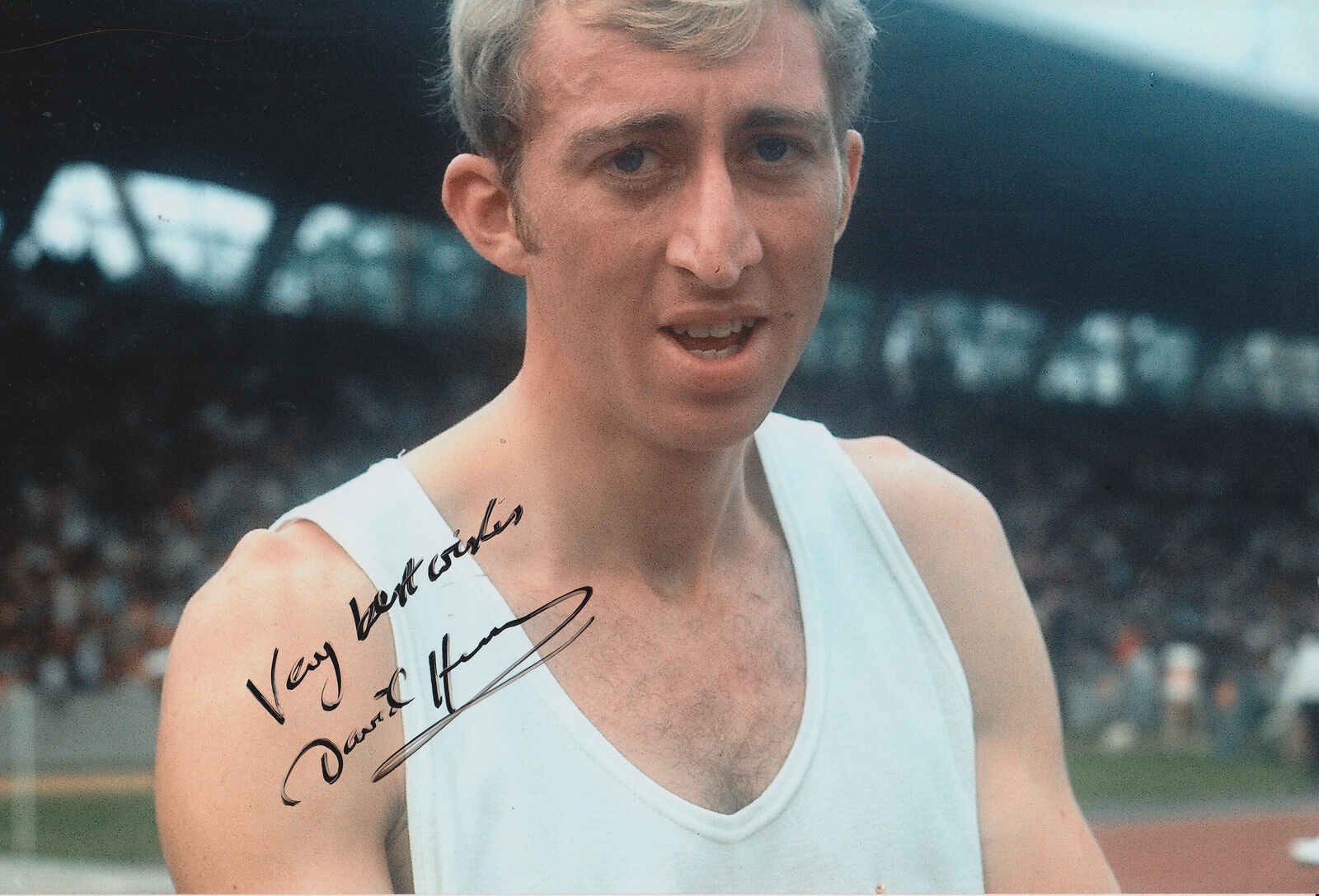 David Hemery Hand Signed Olympics 12x8 Photo Poster painting Great Britain.