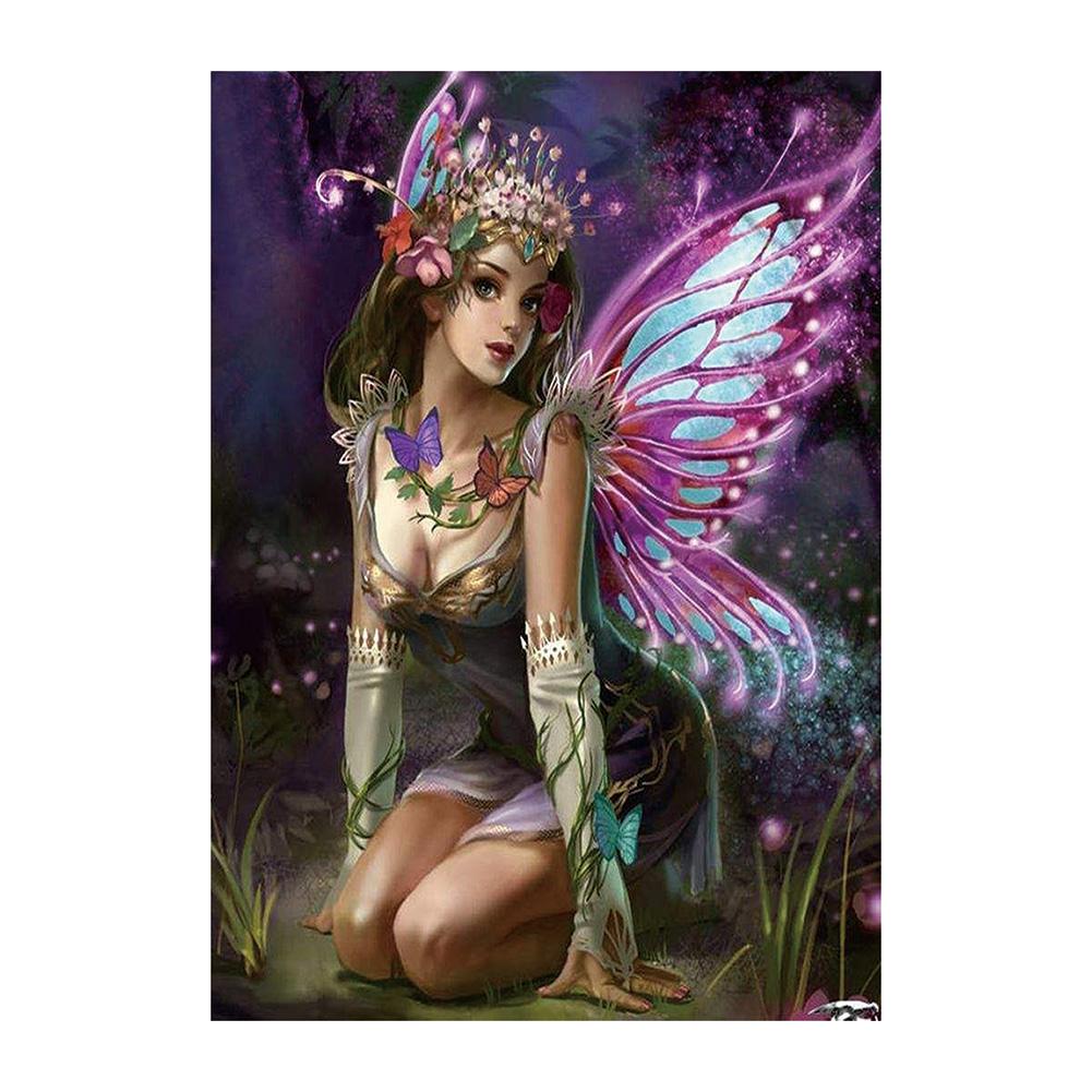 

40*30CM-Purple Fairy-Round Drill Diamond Painting, 501 Original