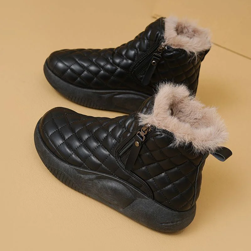 Women plus size clothing Women's Casual Flat Heel Thick Sole Waterproof Snow Boots-Nordswear
