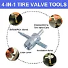 Quick Change Tire Valve Core Tool Kit for Replacing Leaky Valves in Cars Trucks