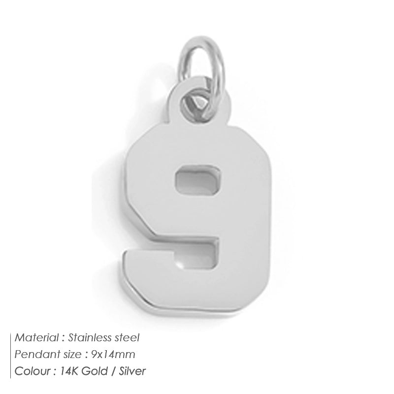 1 Piece 14*17mm 8 * 14mm 304 Stainless Steel 14K Gold Plated Number Pendant Jewelry Accessories