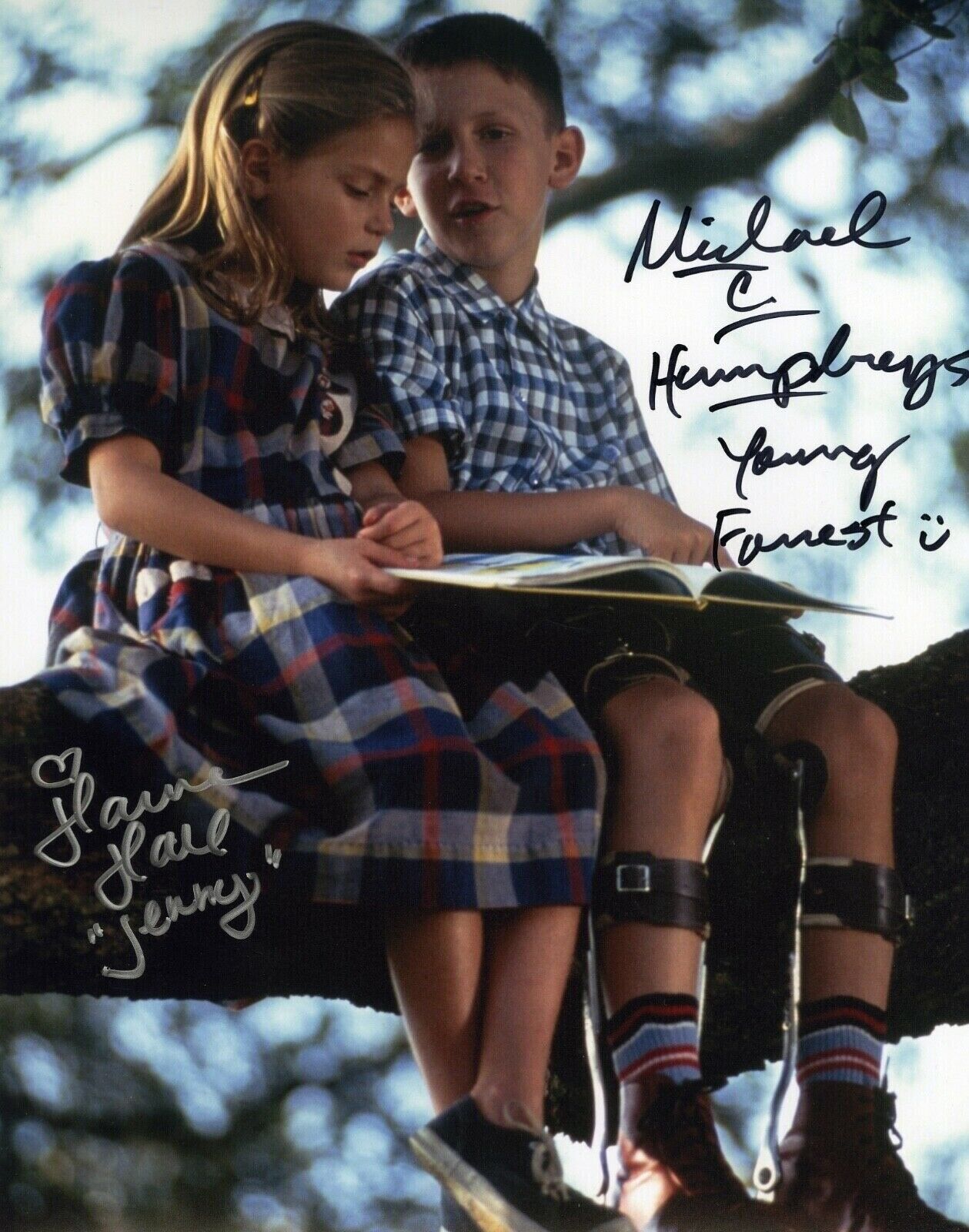 Hanna Hall and Michael Connor Humphreys signed Forrest Gump 14x11 movie Photo Poster painting