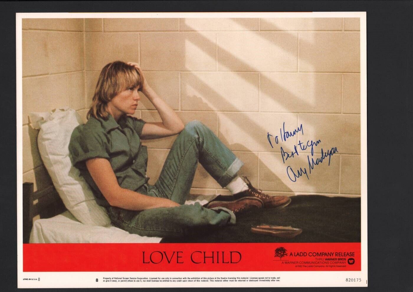 Amy Madigan - Signed Autograph Lobby Card - Love Child