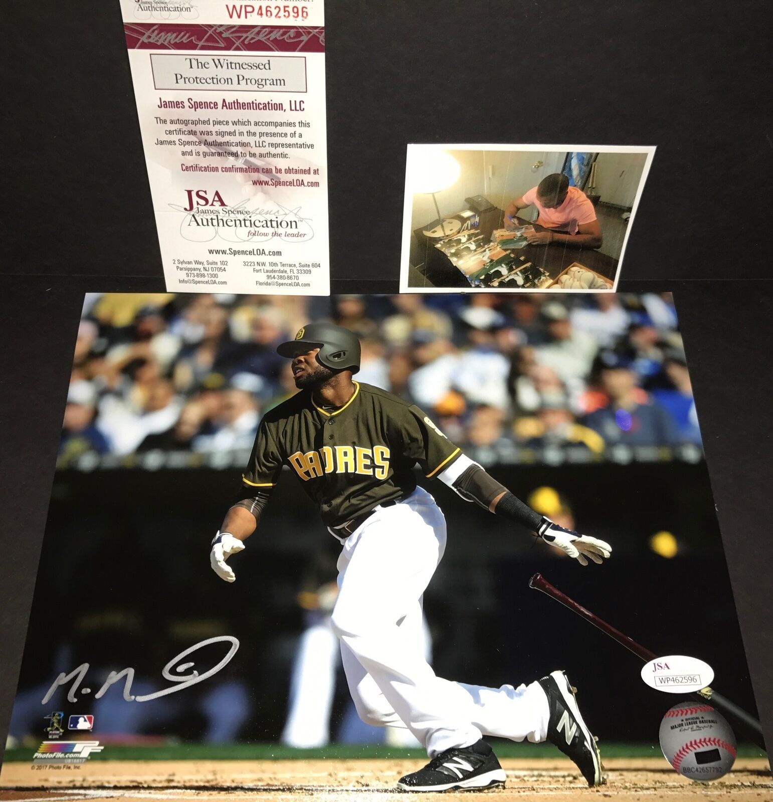 Manuel Margot San Diego Padres Autographed Signed 8x10 JSA WITNESS COA