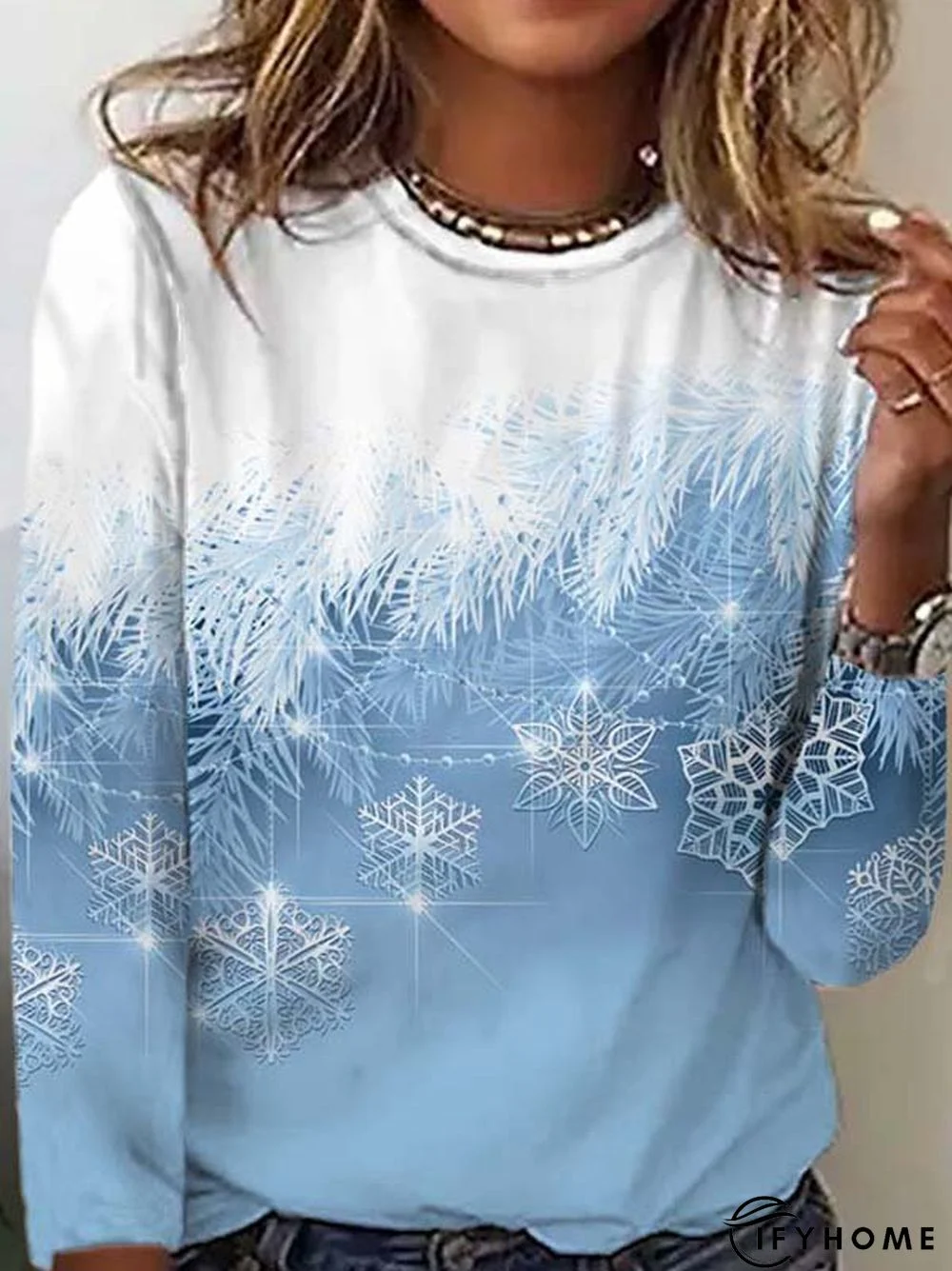 Casual Christmas Long sleeve T-Shirt Xmas T-shirt | IFYHOME