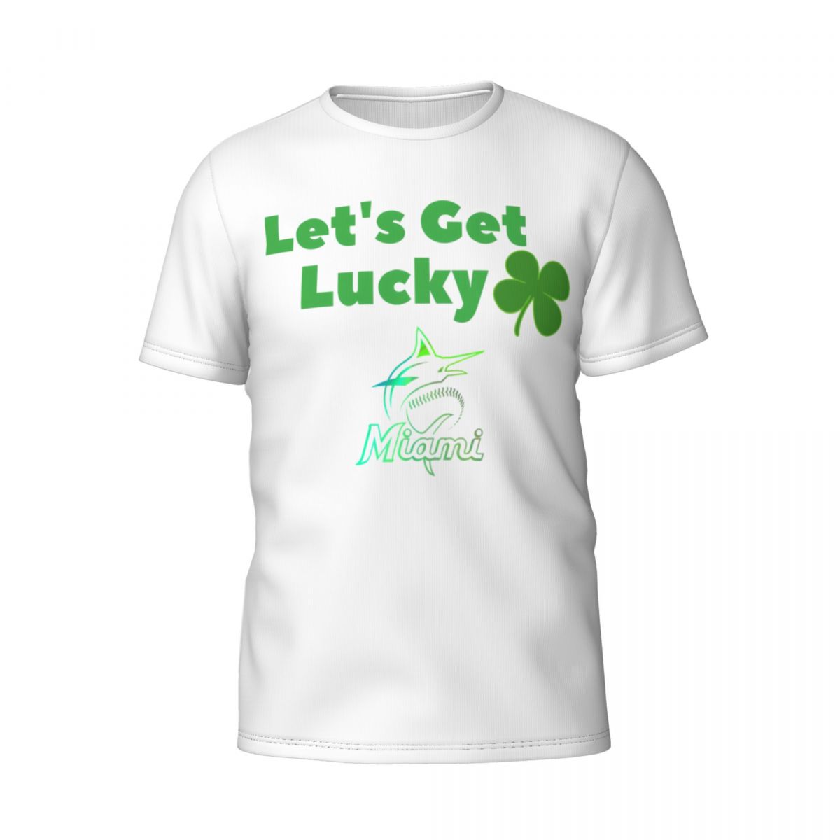 Miami Marlins Get Lucky Clover St. Patrick's Day Short-Sleeve Men's T-Shirt