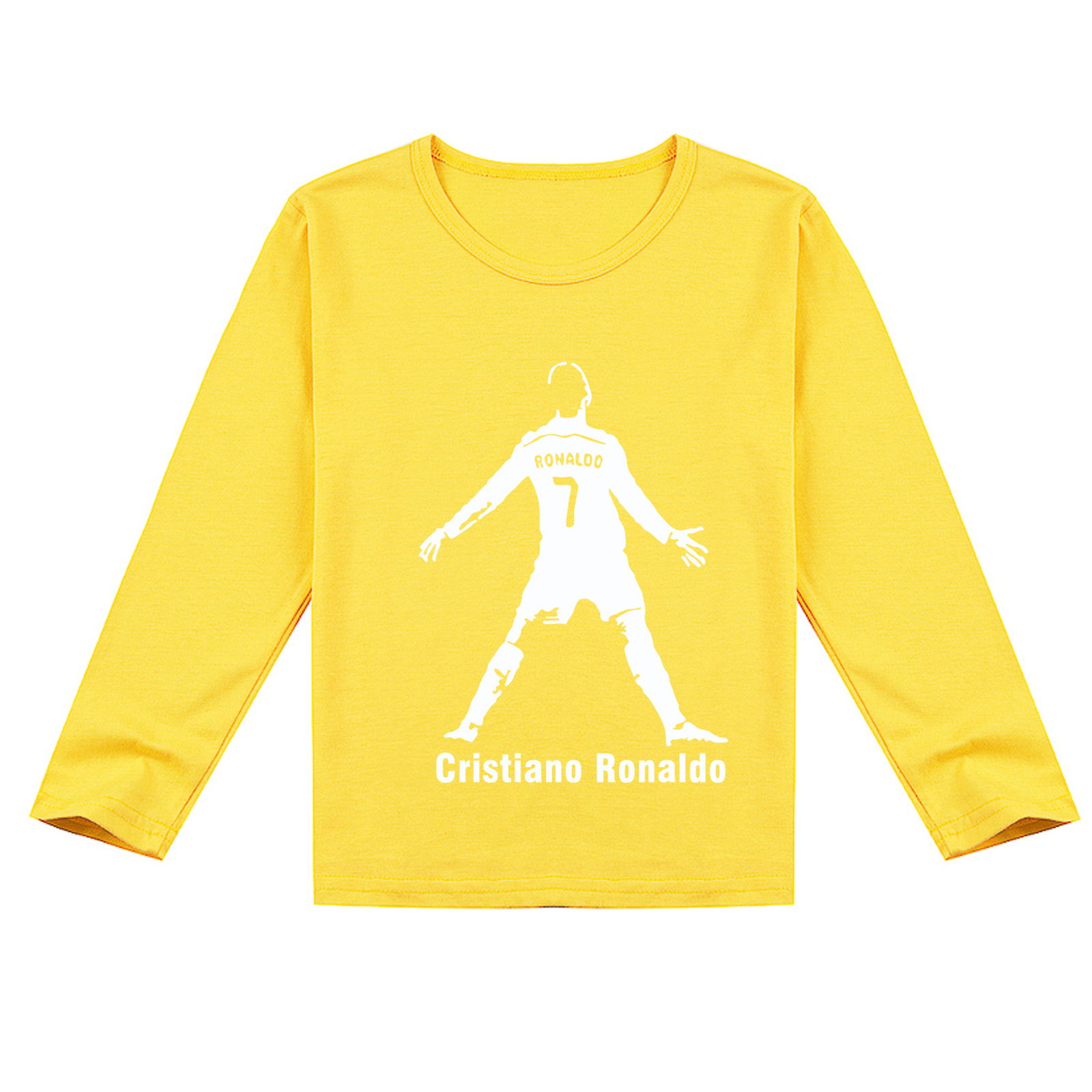 Mayoulove Unisex Cristiano Ronaldo Long Sleeve T-Shirt for Kids - Perfect Gift for Young Fans-Mayoulove