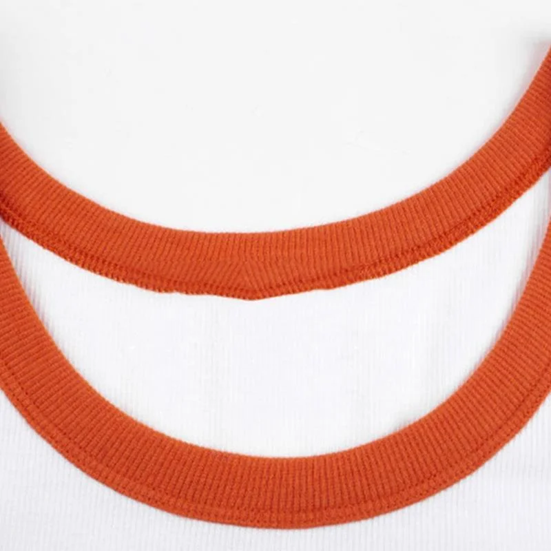 Uveng Uveng Desire Department Girl Peach Letter Print Sleeveless Sleeve Small Vest Sexy Crop Slim Short Top