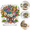 (US Local)Flower Double Sided Effect Table Top Diamond Painting Desktop Ornaments Kit (Pencil)