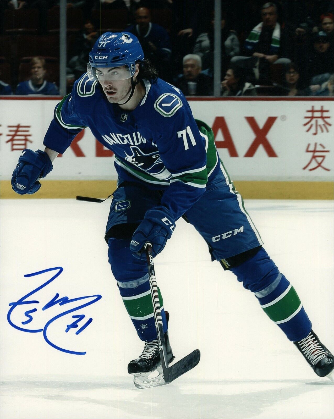 Vancouver Canucks Zack MacEwen Signed Autographed 8x10 NHL Photo Poster painting COA #8