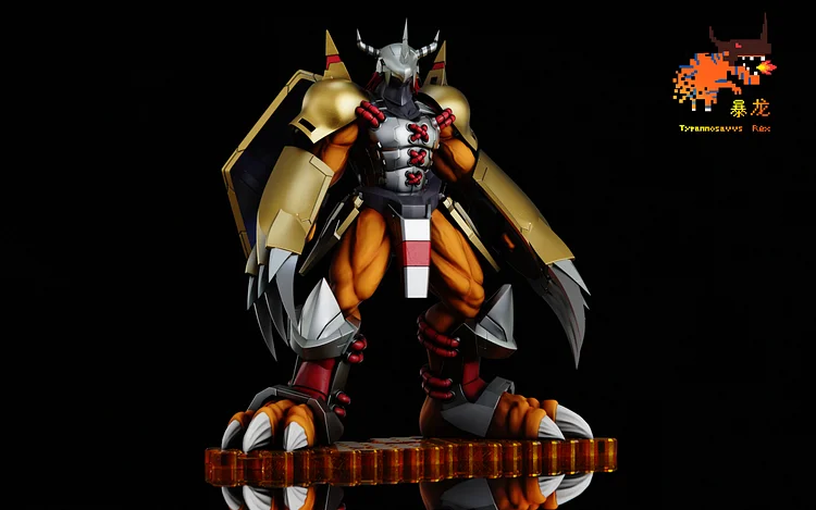 Pre-order Tyrannosaurus Rex Studio Digimon Pokédex Resonance Series 001 War Greymon 002 Metal Garurumon Statue-