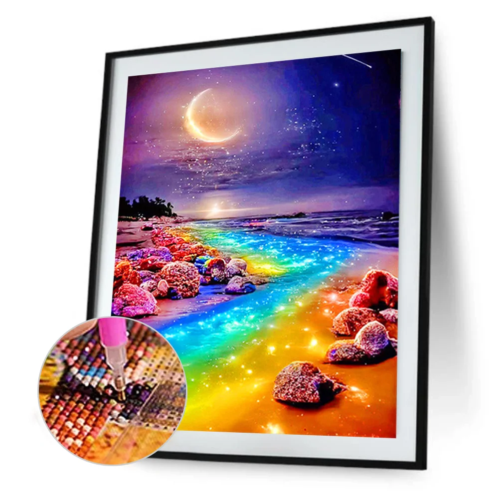 Rainbow Beach 30*40cm(canvas) full round drill diamond painting