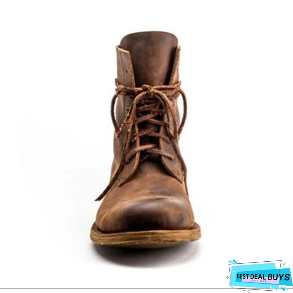 Unisex Fall / Winter Casual Daily Boots PU Brown / Coffee / Square Toe