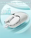 Wireless Gaming Mouse,Portable Dual Mode (2.4GHz+BT5.0) Fully Transparent Cute Mice,Battery Digital Display,RGB Backlight Rechargeable Silent Mice,for Laptop/iPad/Phone/PC/Mac