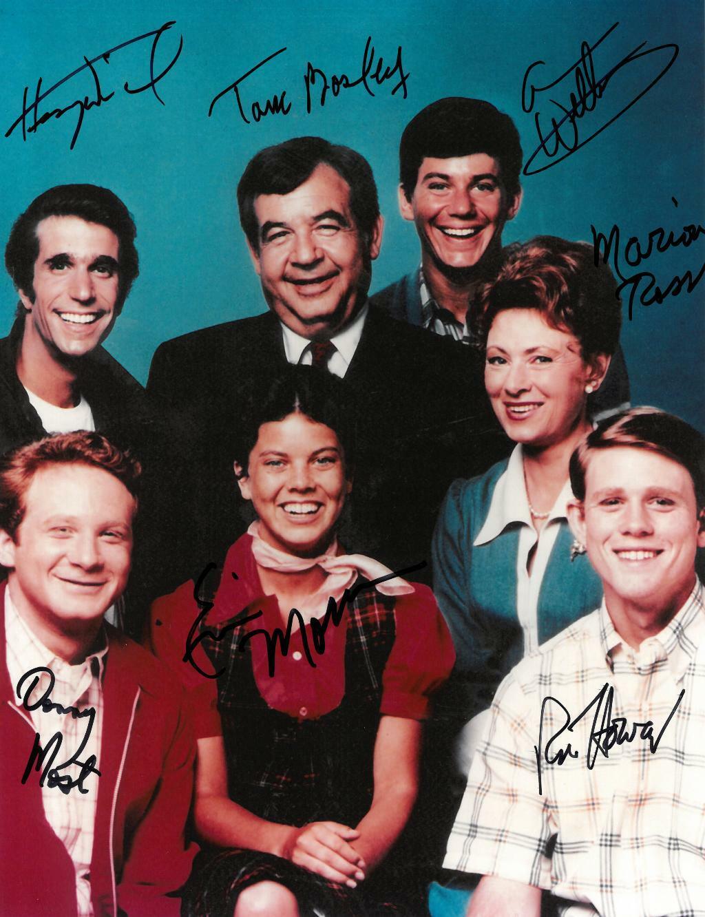 Happy Days Cast Howard/Winkler/Bosley/Ross +3 Signed 10x13 Photo Poster painting BECKETT#AB08769