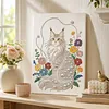 (30x40cm)DIY Pearl Painting Framed Cat  Handmade Pearl Material Art Kit Living Room Decor