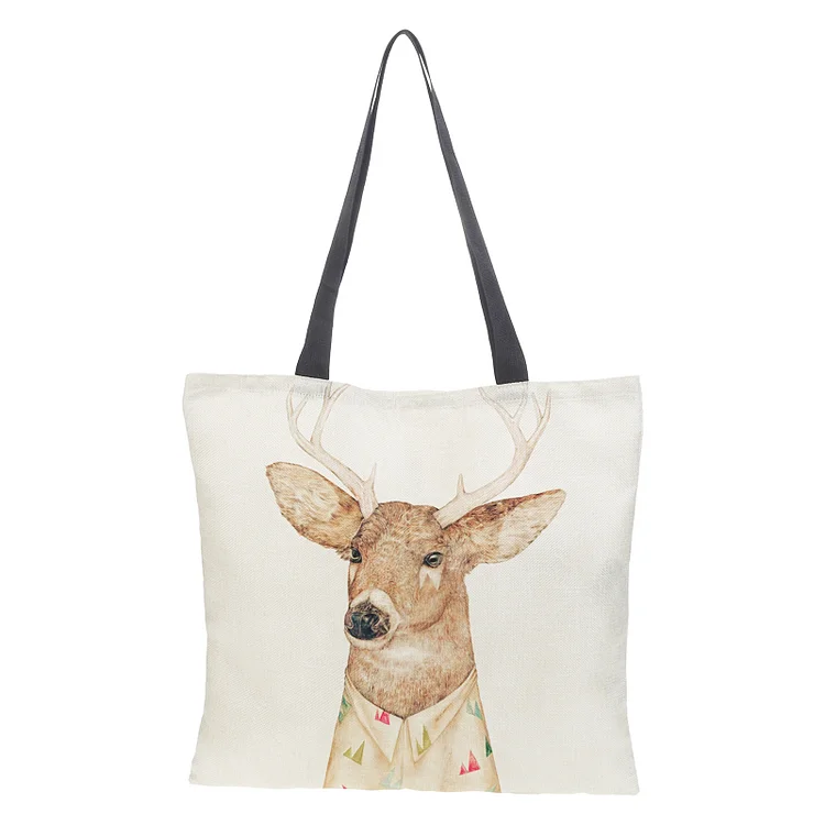 Linen Eco-friendly Tote Bag - Animal portraits