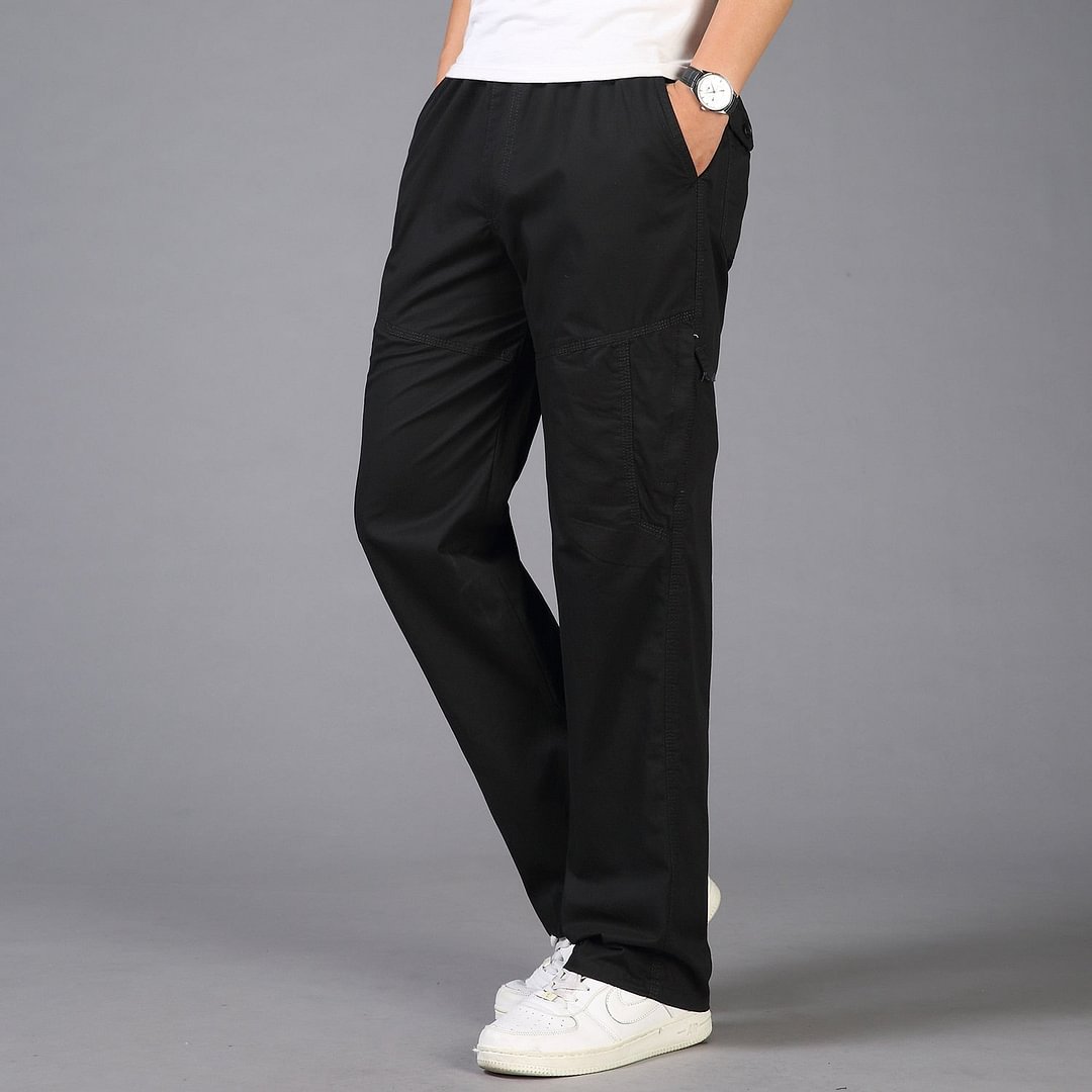 Men Cargo Pants Mens Casual Pockets Breathable Spring Summer Pants Men Big and Tall Straight Long Trousers