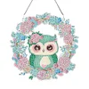Diamond Painting Acrylic Single-Sided Wreath Owl Hanging Pendant