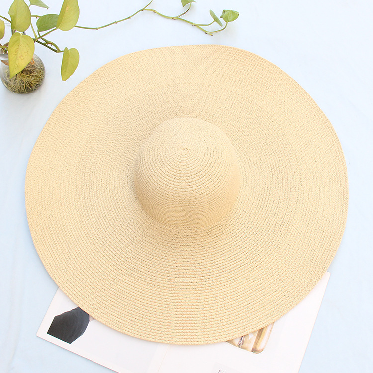 Mature Women Fahion Oversized Beach Hats Large Straw Hat UV Protection