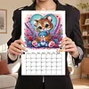 2027 Pearl Owl DIY Paper Diamond Painting Wall Calendar Set Special Shaped Partial Drill Monthly Flip Hanging Calendar Kit for Adults Beginners Gift Home Office Decor