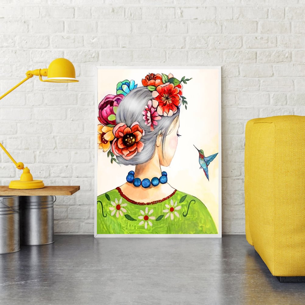 40 * 50CM Malen nach Zahlen Blumen Mädchen