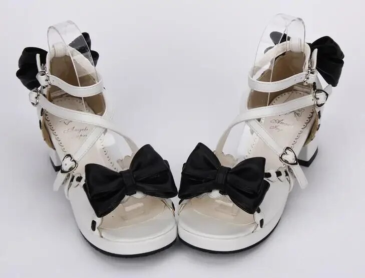 VCshoesWoman Mori Girl Lolita Cosplay Shoes Lady Mid Heels Pumps Women Princess Dress Sandals Bowtie