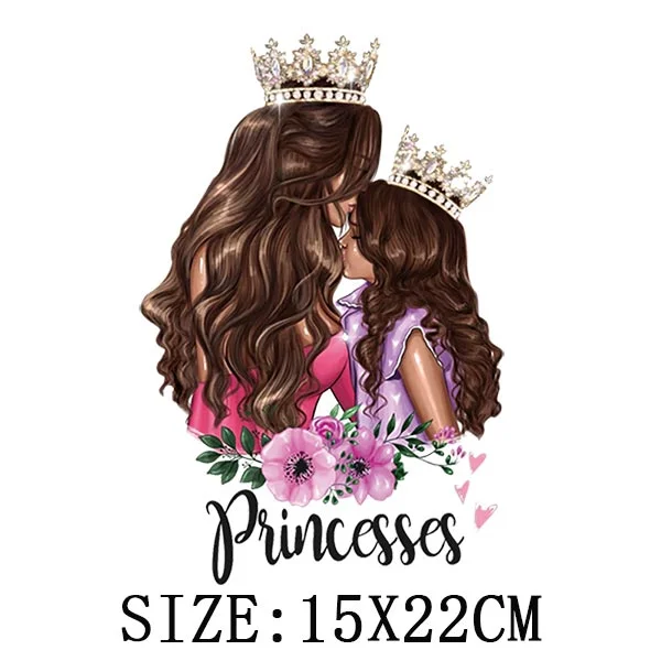 Mom&Baby Iron On Transfer For Woman Clothing DIY Washable Thermal Stickers On T-shirt Lovely Design Appliqued Patches On Clothes