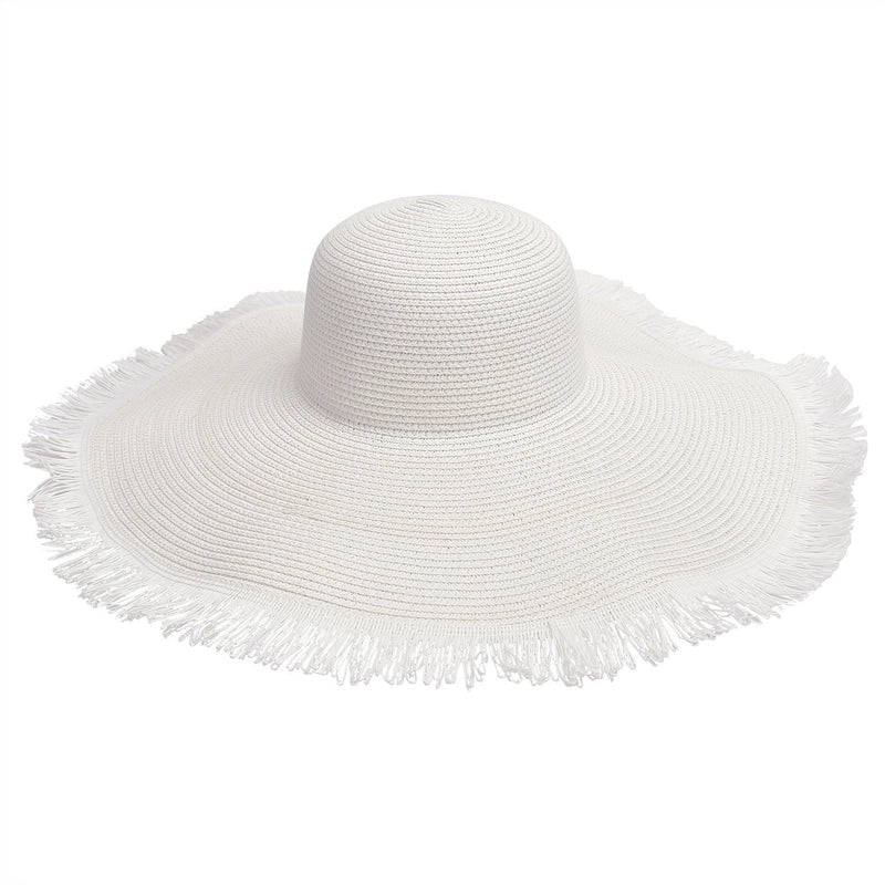Unisex Minimalist Solid Color Wide Eaves Straw Hat