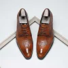 Premium Mens Brown Derby Wedding Dress Shoes