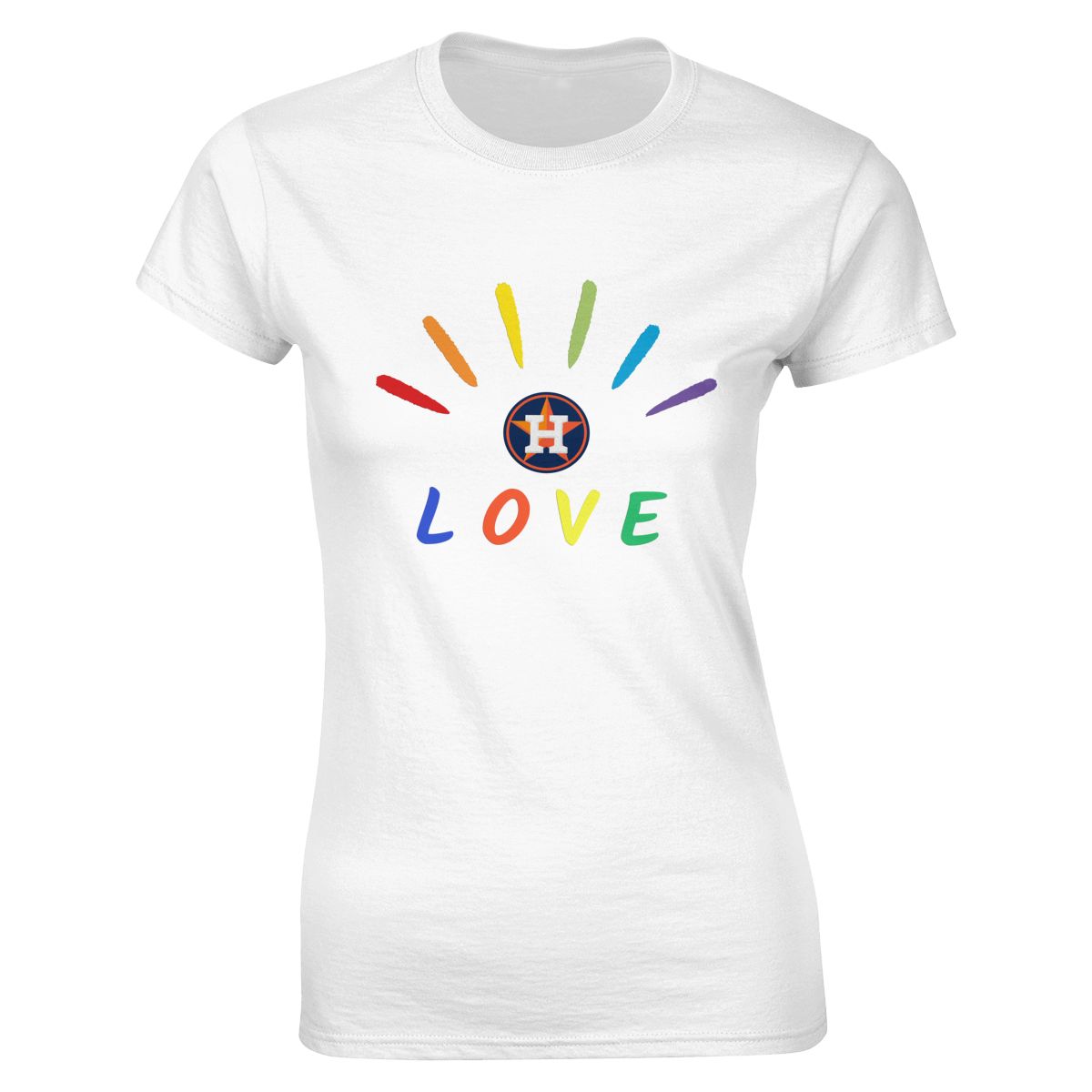 Houston Astros Pride Love Women's Short-Sleeve Cotton Tee