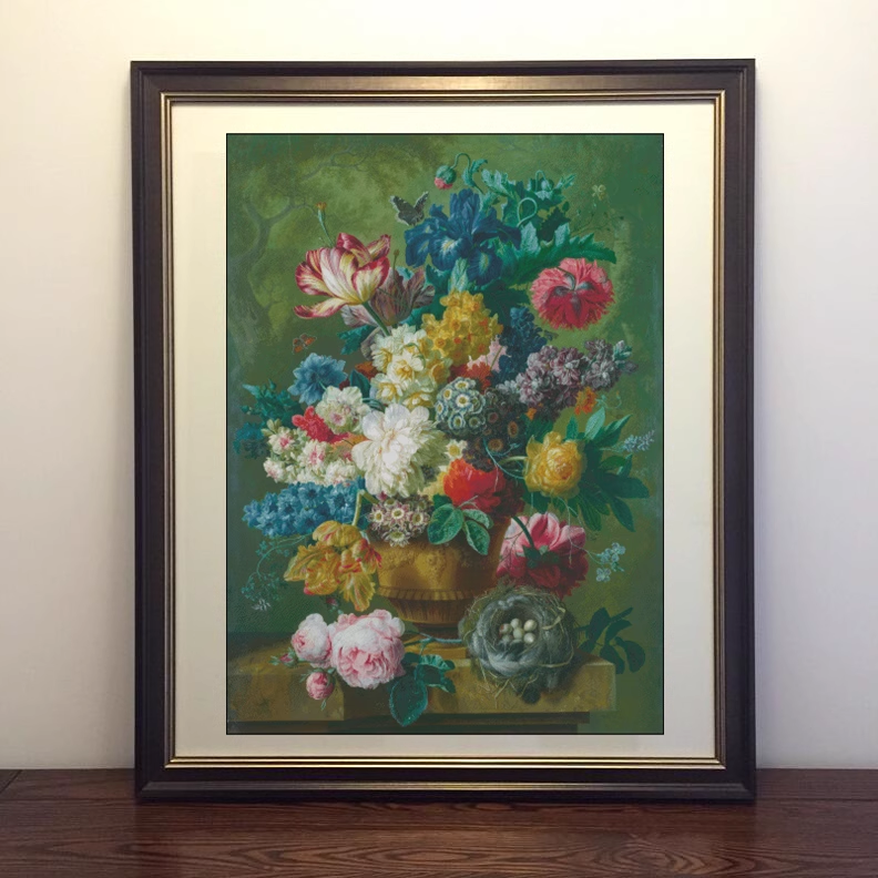 【JJ1140-GK2495 Vase Flowers】 Painting Fairy Cross Stitch