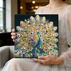 Framed Diamond Painting - Special Shaped - Peacock (25x25cm)