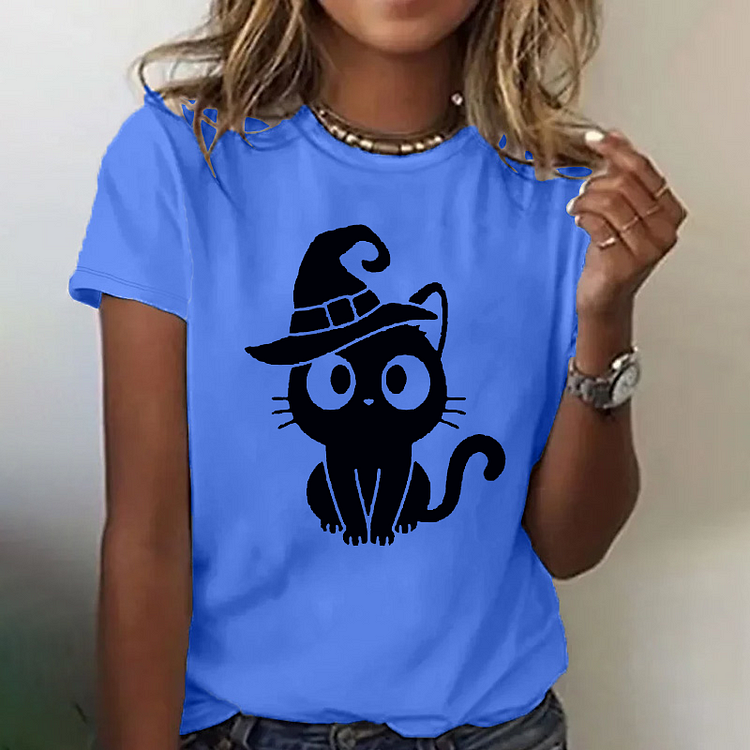Halloween Womans Cat T-shirt