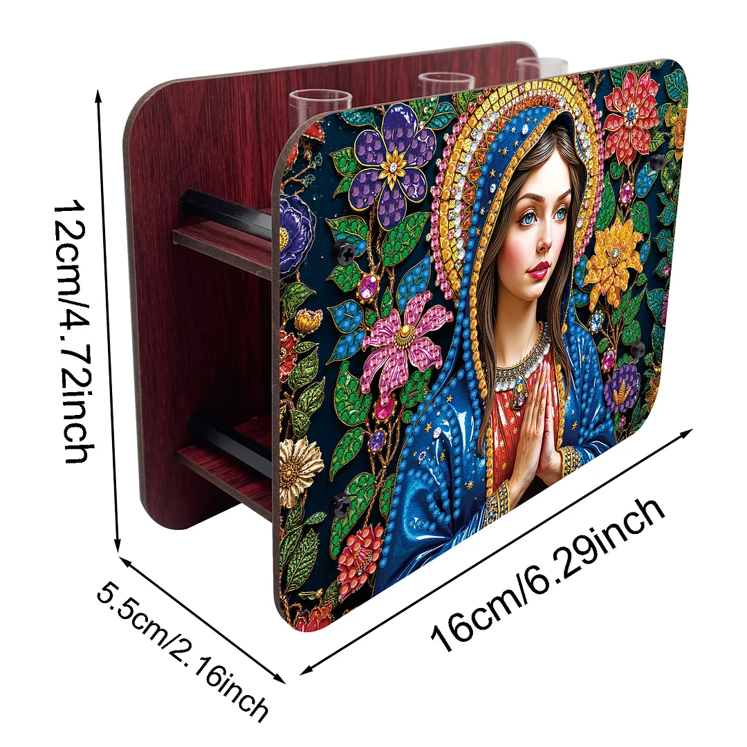 Lady DIY Flower Vase Wooden Double Sided Desktop Diamond Art Kit for Home Decor