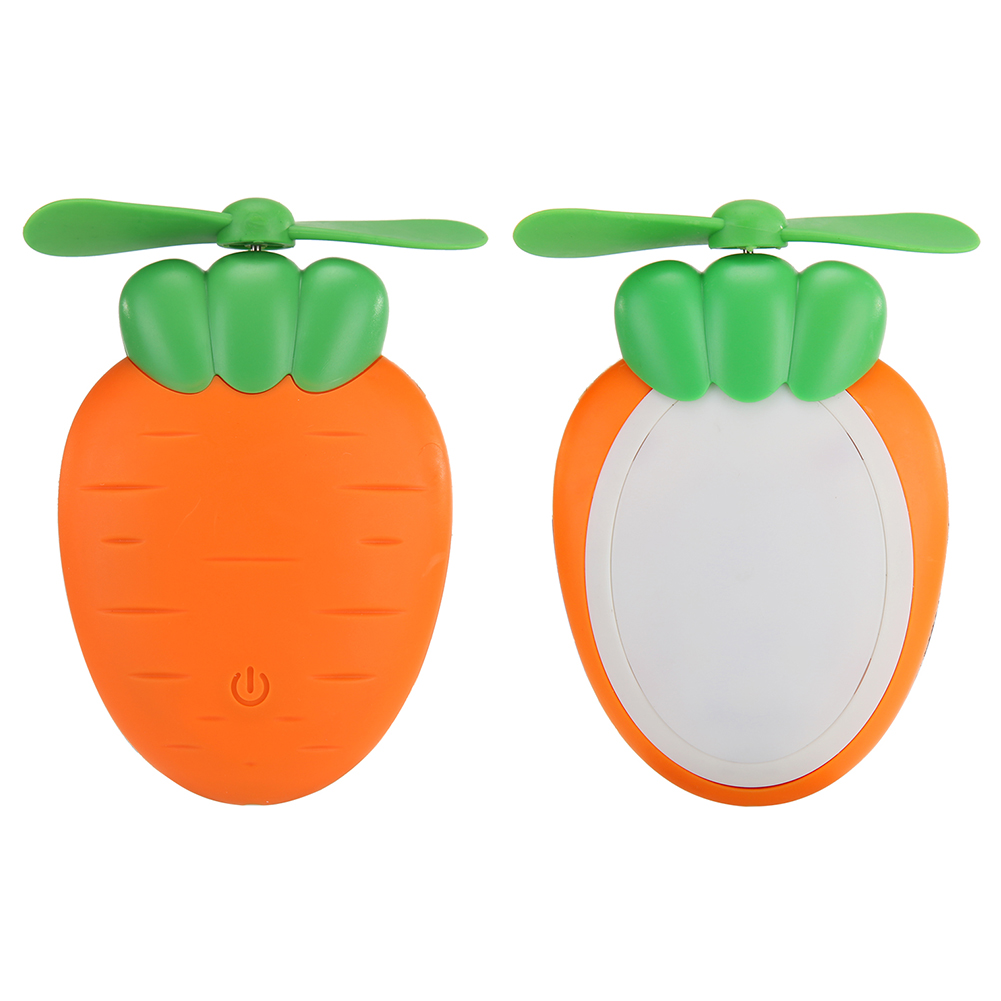 

Mini Portable Cartoon Fruit Handheld Cooling Fan with LED Light USB Cooler, Orange turnip, 501 Original