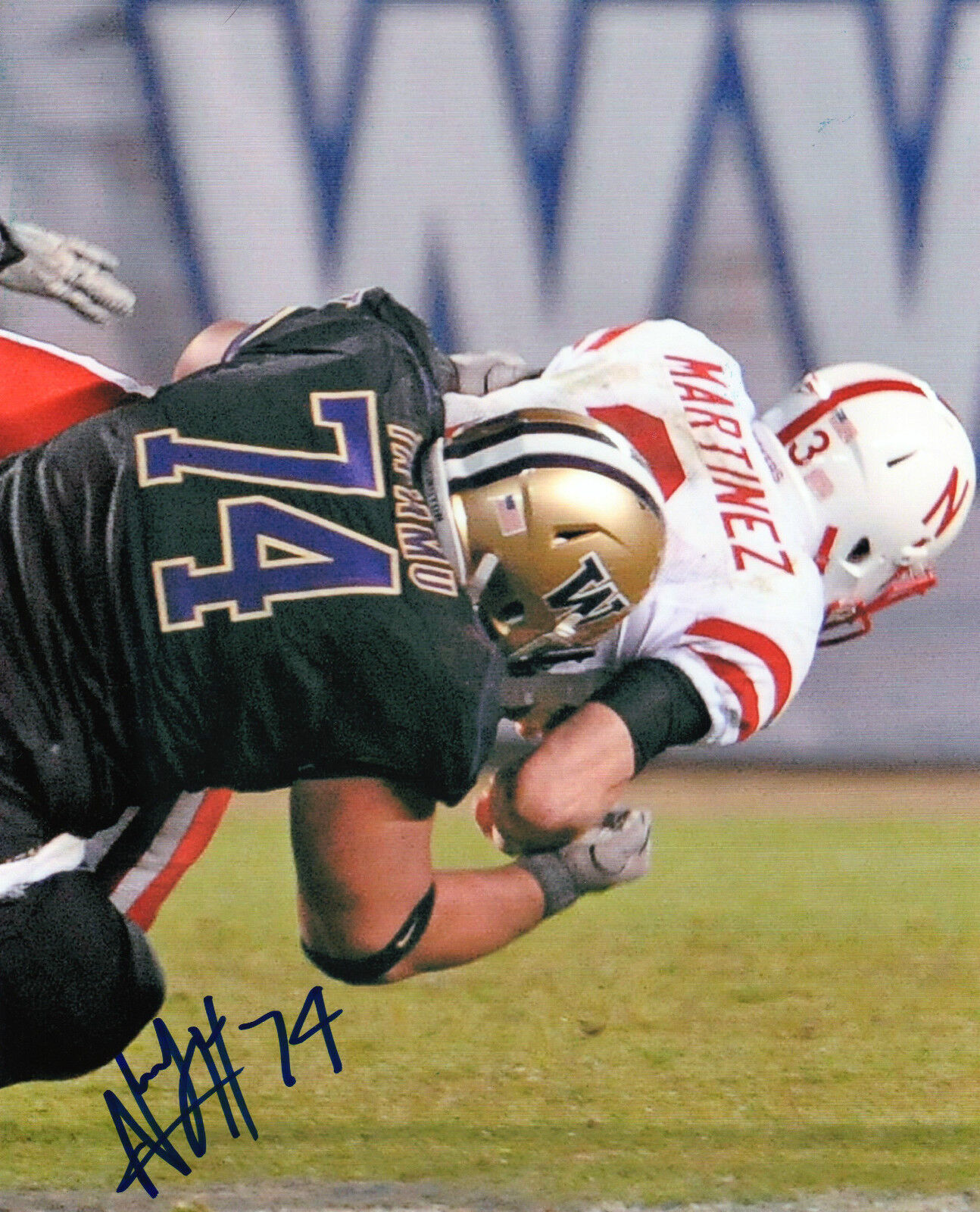 Alameda Ta'amu Taamu auto signed 8x10 football Photo Poster painting Washington Huskies NFL