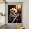 (Big Size)Puppy Playing Piano - 11CT Stamped Cross Stitch - 40*60cm - Dog