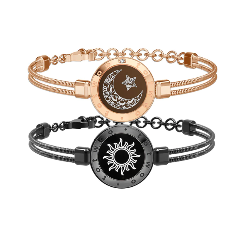 long-distance-smart-vibration-bracelets-with-snake-chain-sun-moon