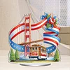 America Flag Bridge DIY Acrylic Desktop Diamond Art Kit Single-Sided for Home Decor