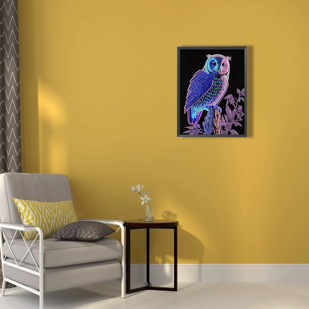 Diamond Painting - Partial Special Shaped Drill - Owl(Canvas|30*40cm)