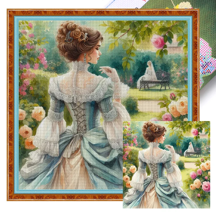 Girl'S Back (50*50cm) 11CT Stamped Cross Stitch gbfke